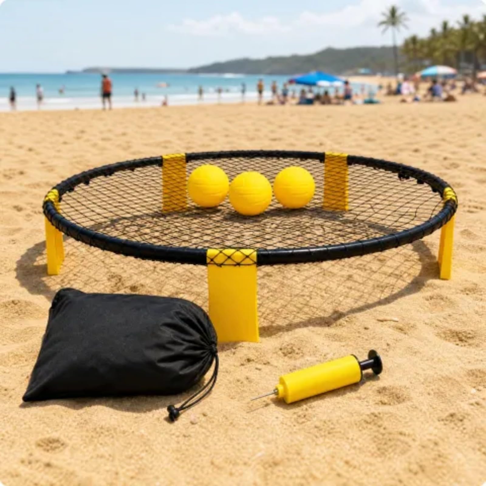 Harilla Gioco di Rinculo con Re Circolare Pieghevole Gioco con Palline Gonfiabili Re Durevole per Giardino,