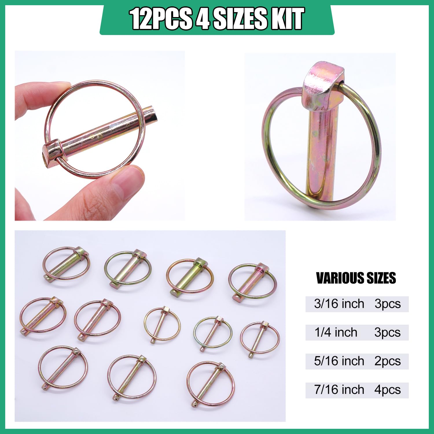 Twidec/12PCS Lynch Pin 1/4