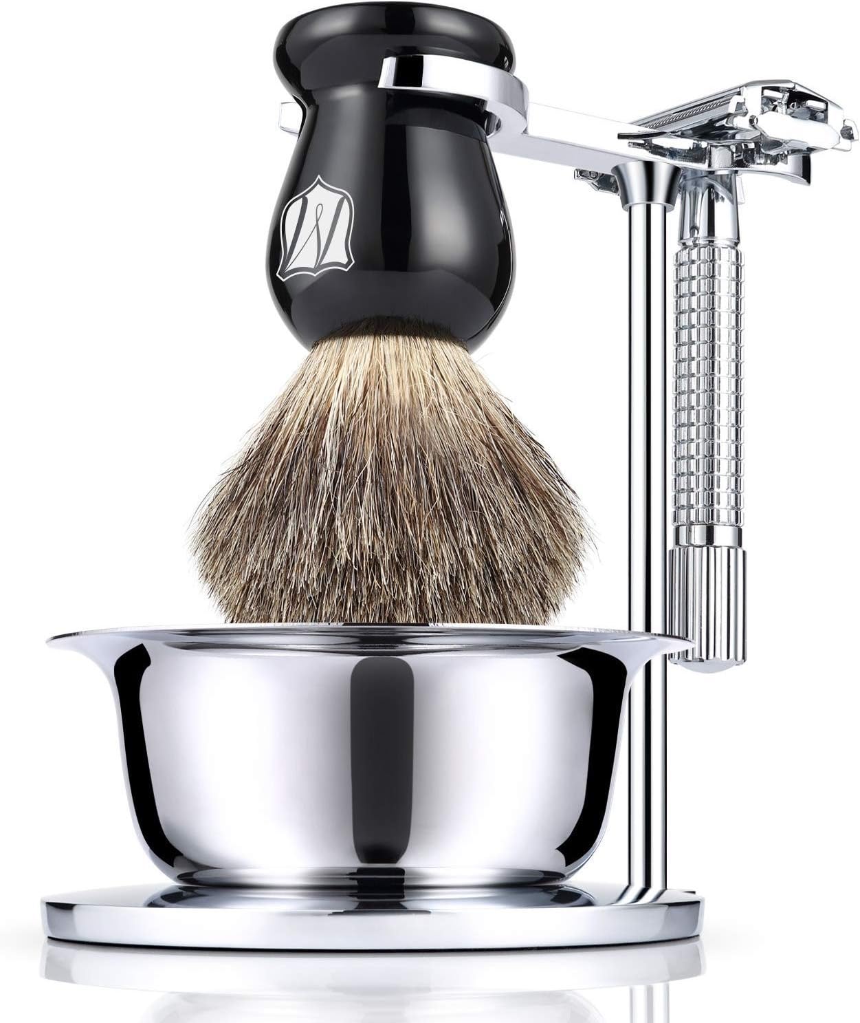 Miusco Shaving Razor & Brush Stand with Soap Bowl Set, Compatible with Manual Razor, Gillette Razor and Most Other Razors