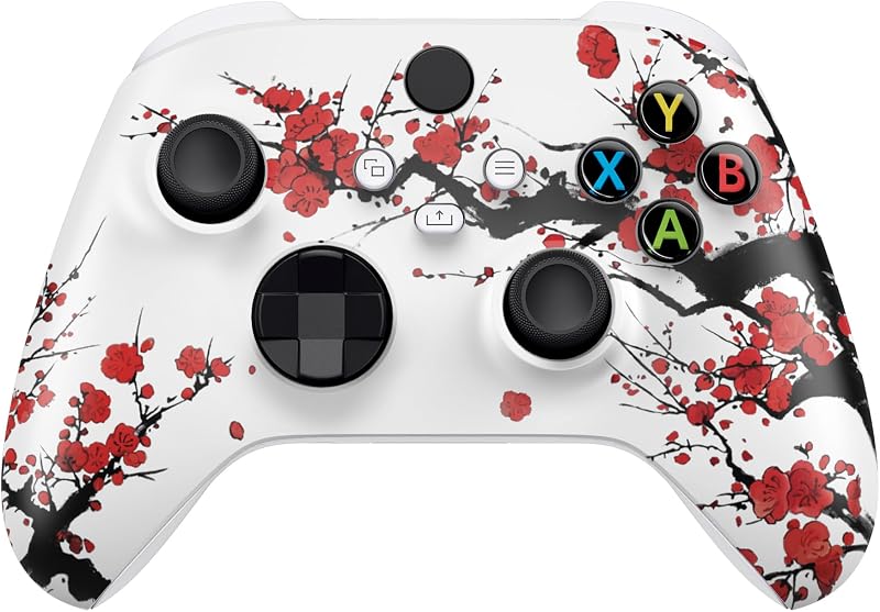 eXtremeRate Cover Custodia Frontale per Xbox Series X S Joystick Model 1914,Scocca Copertura Coperchio Ricambio per Xbox Series X S Controller-Fiori d'Inverno