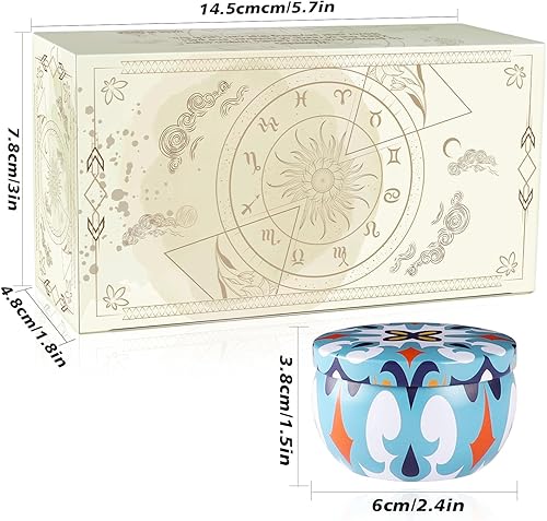 Vista 4 de Paquete de 2 velas perfumadas de 2.2 onzas en tarros de hierro - Estilo Victoria - Perfectas para viajes, yoga, baño - Velas vibrantes y coloridas