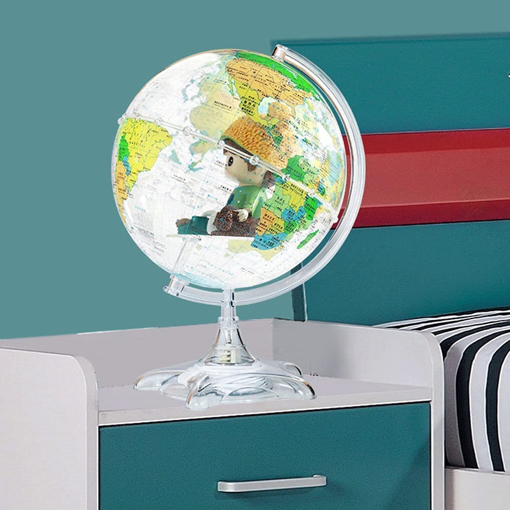 Globo terráqueo, Globo Giratorio automático de 360° Ar 8,5 Pulgadas con Marca Texto Claro Globo Educativo Mapa Mundial(C)