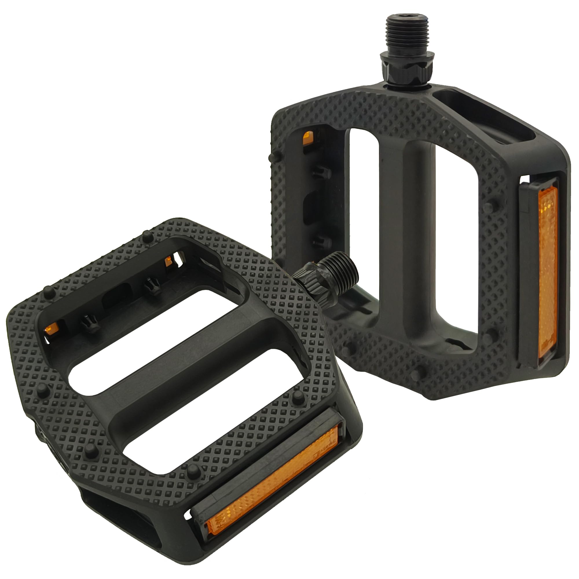 Bike Pedals, Non-Slip Wide Bike Pedals with Reflectors, Lightweight 9/16" Bicycle Pedals for Mountain Bike, Road Bike, BMX, Adult Bike Pedal