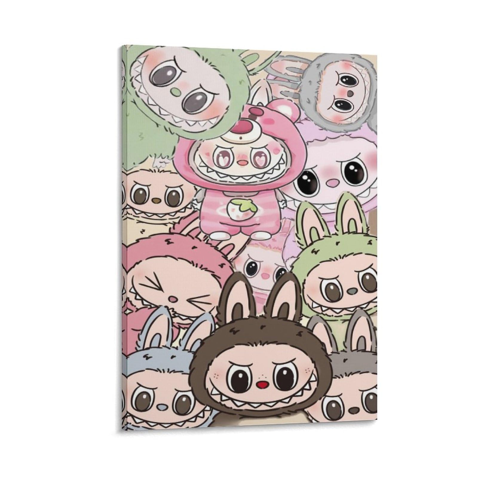 Amazon.co.jp: ポップマート ラブブ 壁飾り キャンバス 印刷 ポスター