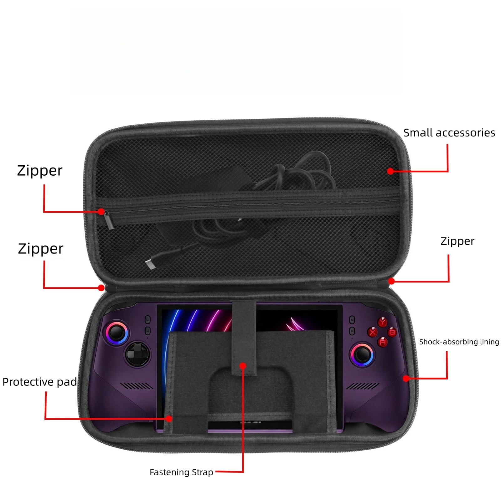 Générique Housse de Transport et de Rangement Rigide Antichoc pour Claw 8 EX AI+ Console de Jeux Portable