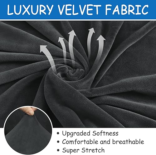Miniatura 3 de HDCAXKJ Fundas de terciopelo para sofá modular en forma de L, funda elástica para sofá modular suave y gruesa en forma de U, protector