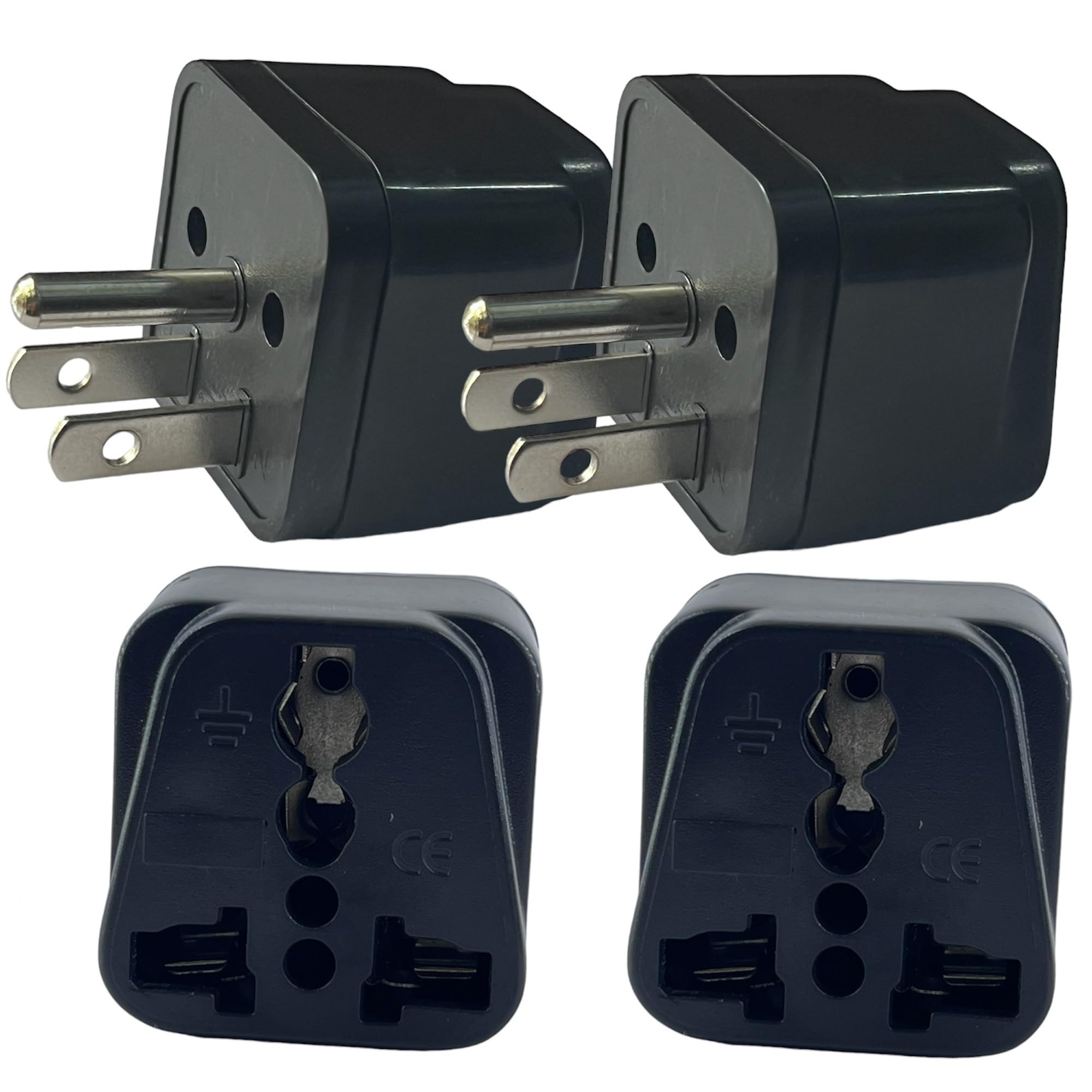 Vadda Bai Universal Plug Converter Travel Adapter for India to USA, Japan, Canada, Philippines, Mexico, Brazil, Cuba, Thailand Power Socket (Pack of 4) Black-image-25