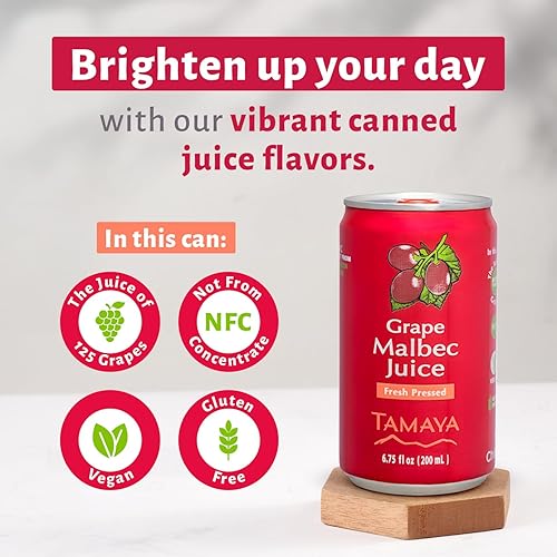 Miniatura 21 de Tamaya Jugos sin mezclar de fruta natural, no de concentrado, 125 frutos prensados, 100% natural, sin azúcar añadida, sin conservadores, latas