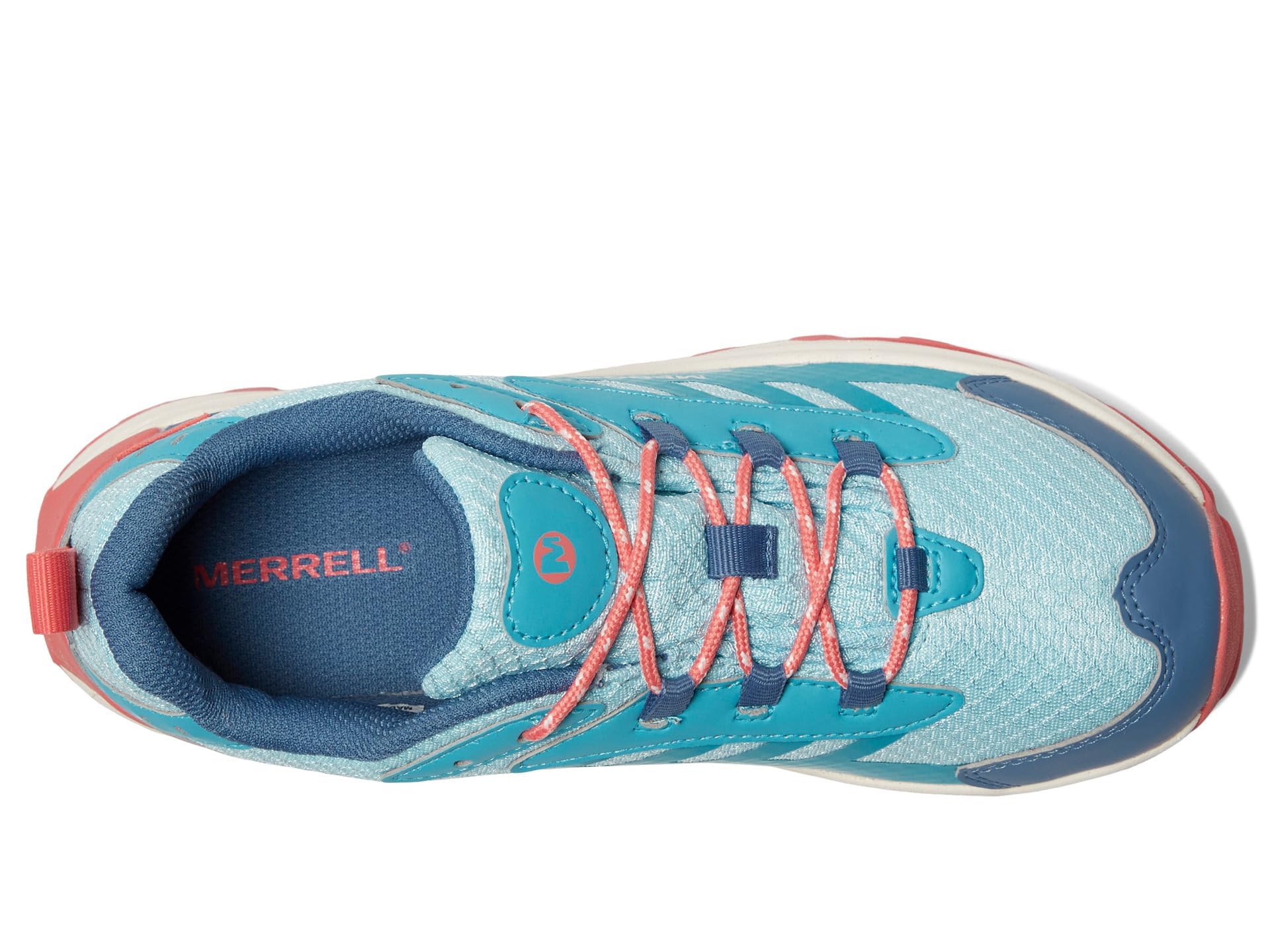 Merrell Moab Speed 2 Low Waterproof Sneaker, Turq/Coral, 4 US Unisex Big Kid
