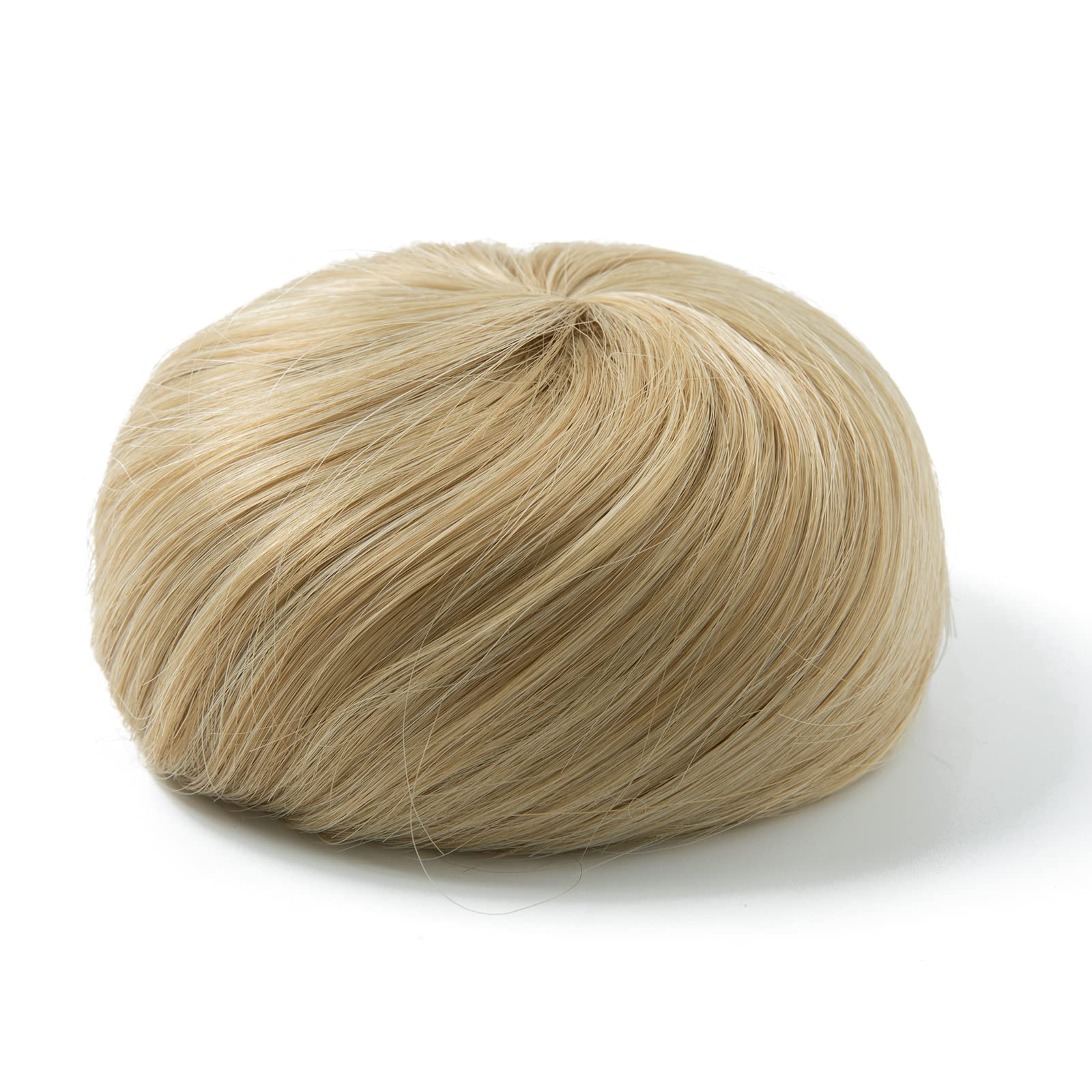SARLA Fake Ballet Extension Bun Natural Blonde Synthetic Drawstring Hair Bun Hair Pieces for Women Girls Lady Updo Donut Chignon