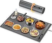 Vista 9 de Warming Mat For Food 500W Graphene High-Tech 5s Food Warming Mat,6-Temp 6H Timer Food Warmer,Auto Shut Off Chafing Dishes For Buffet,Roll Up Food