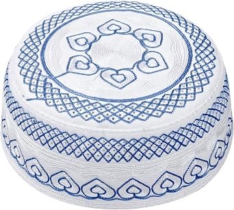 Muslim Prayer Hat for Men Cotton Embroidery Saudi Arabia India Islamic Headwear Skull Beanie Cap Topi Kufi Round Cap