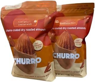 Chocolate Churro Almonds Crunchy Chocolate Nuts Korean Snack 16oz (2 pack, Churro)
