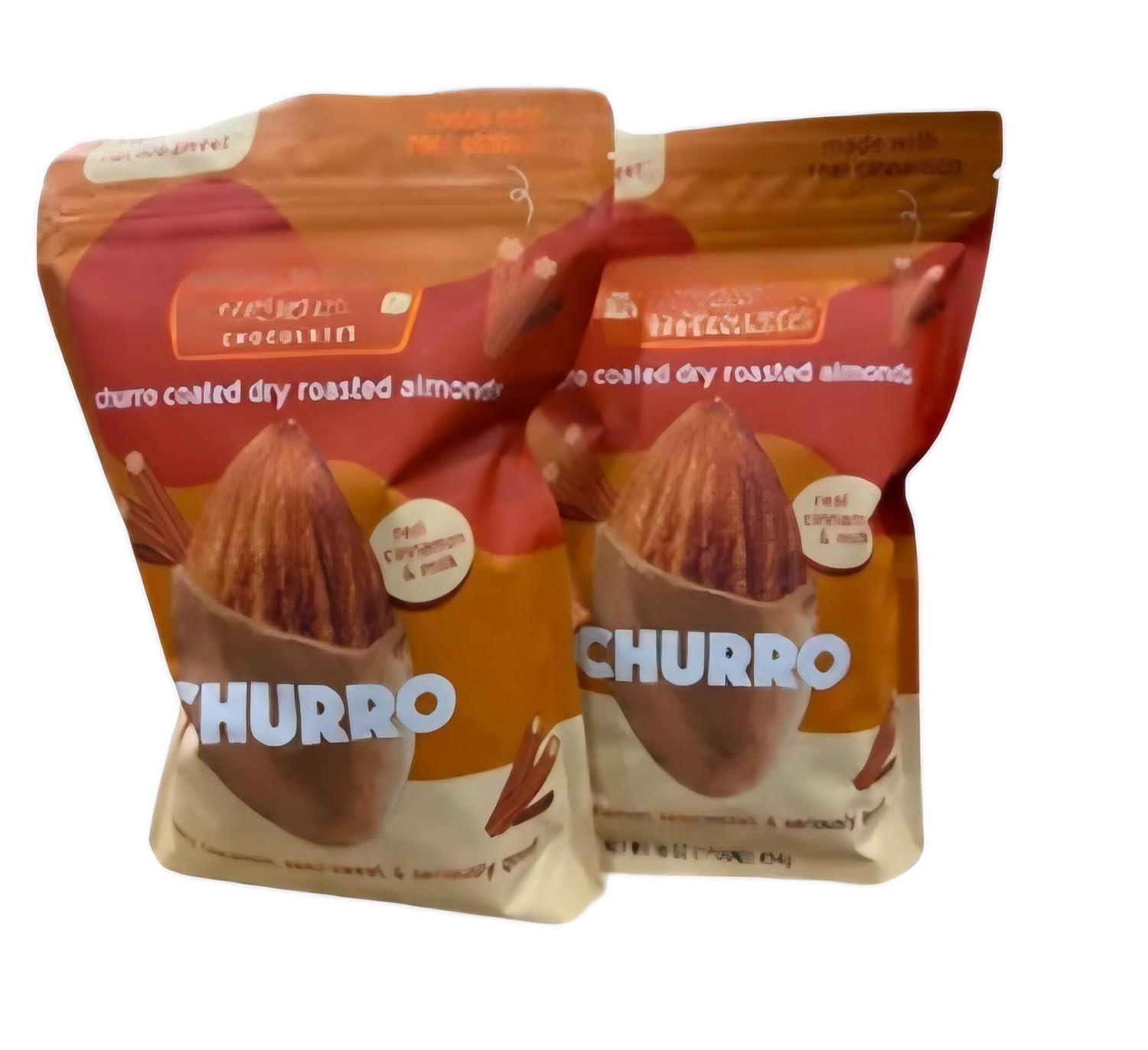 Chocolate Churro Almonds Crunchy Chocolate Nuts Korean Snack 16oz (2 pack, Churro)