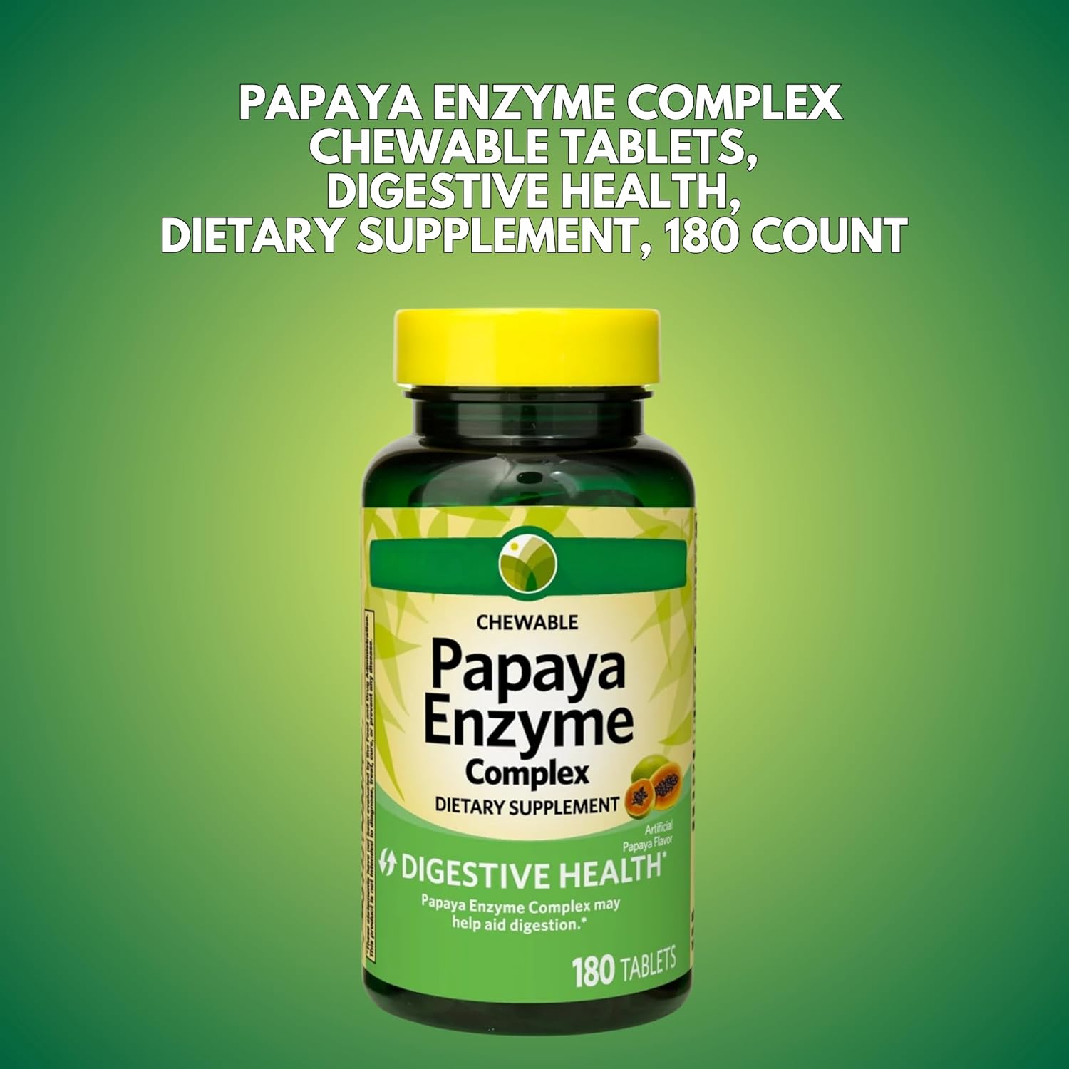 KP+ Papaya Enzyme Complex Chewable Tablets | Digestive Health Support | 180 Tablets | Pack of 2