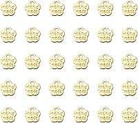Ruwado 50pcs Gold Flower Charms Handmade Metal Pendants 8mm for DIY Jewelry Necklace Bracelet Earrings Keychain Crafts