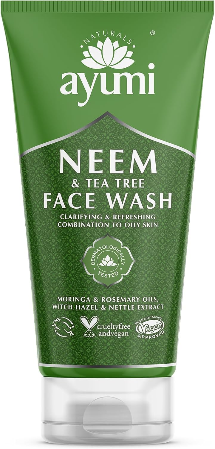 Ayumi Neem & Tea Tree gezichtsreiniger. Veganistisch, dierproefvrij, dermatologisch getest, 1 x 150 ml