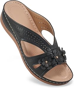 Sandals Women Slide Shoes: Slip On Dressy Summer Womens Casual Wedge Sandals for Woman Comfortable Platform Shoes