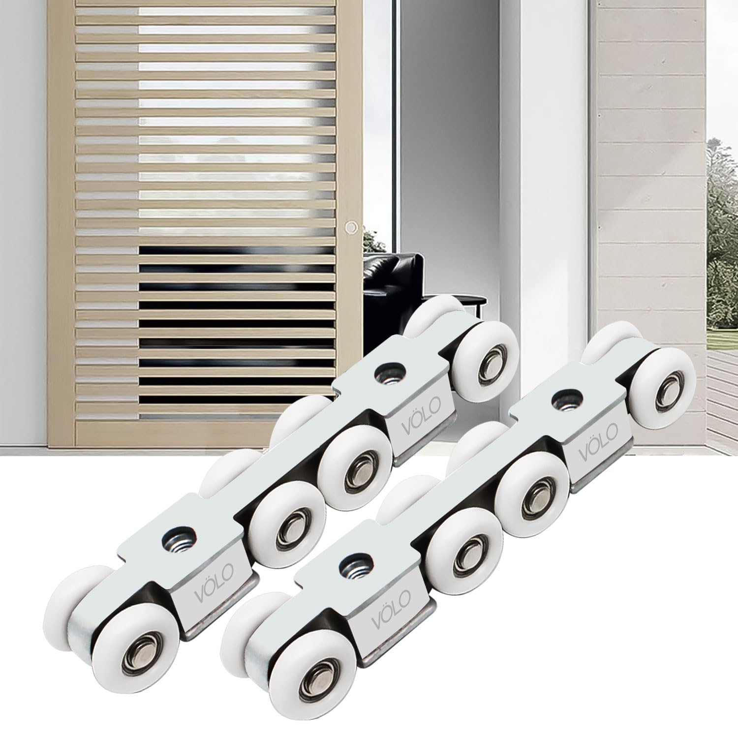 HYDERON 8 Wheels Door Track Roller, Roller for C Channel, Hanging Door Slide Wheel Track, Track Roller Sliding Door Roller Set, Caster Sliding Door 8 Wheel Kit