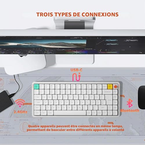 nuphy Air75 V3 Clavier mécanique sans fil, Hot Swap en aluminium - 4