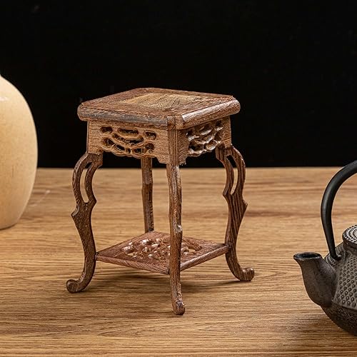 Miniatura 2 de THY COLLECTIBLES Hermoso soporte de jarrón oriental de palisandro artesanal para jarrones y plantas pequeños (5 pulgadas de largo x 5 pulgadas de