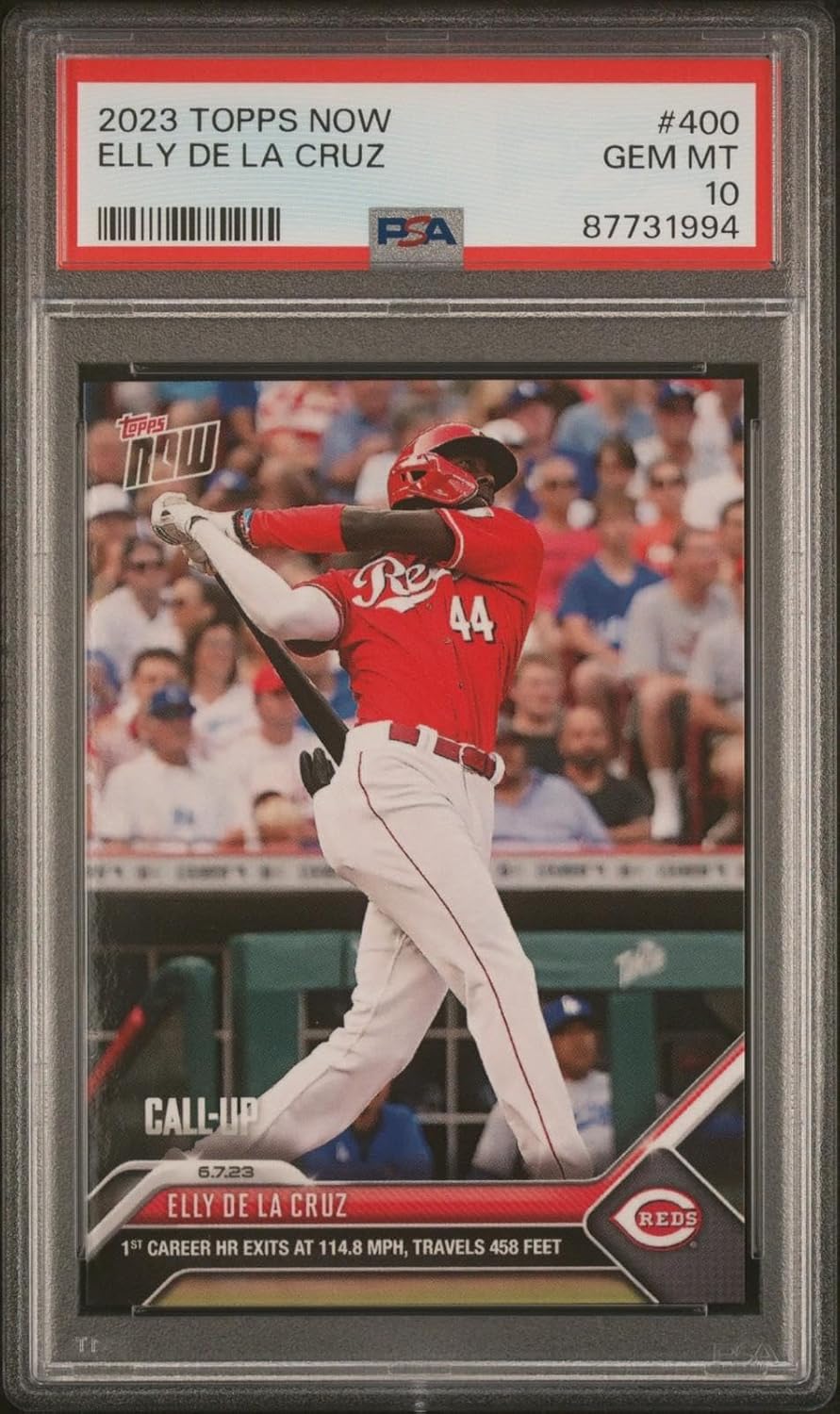 PSA 10 Elly De La Cruz 2023 Topps Now #400 1st Career HR! Rookie Card - Baseball Slabbed Rookie Cards