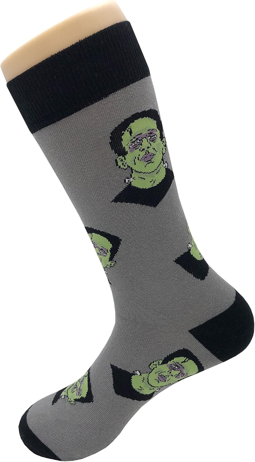 Frankenstein Dress Socks Funny Novelty Crazy Fun Design Men Size 8-12 Cotton Casual Crew Colorful Funky Fancy Socks Gift for Men - Image 3