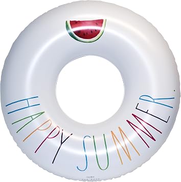 Rae Dunn x CocoNut Float Inflatable Raft, Durable Water Inner Tube | puncture-resistant, beach & poolside fun activity