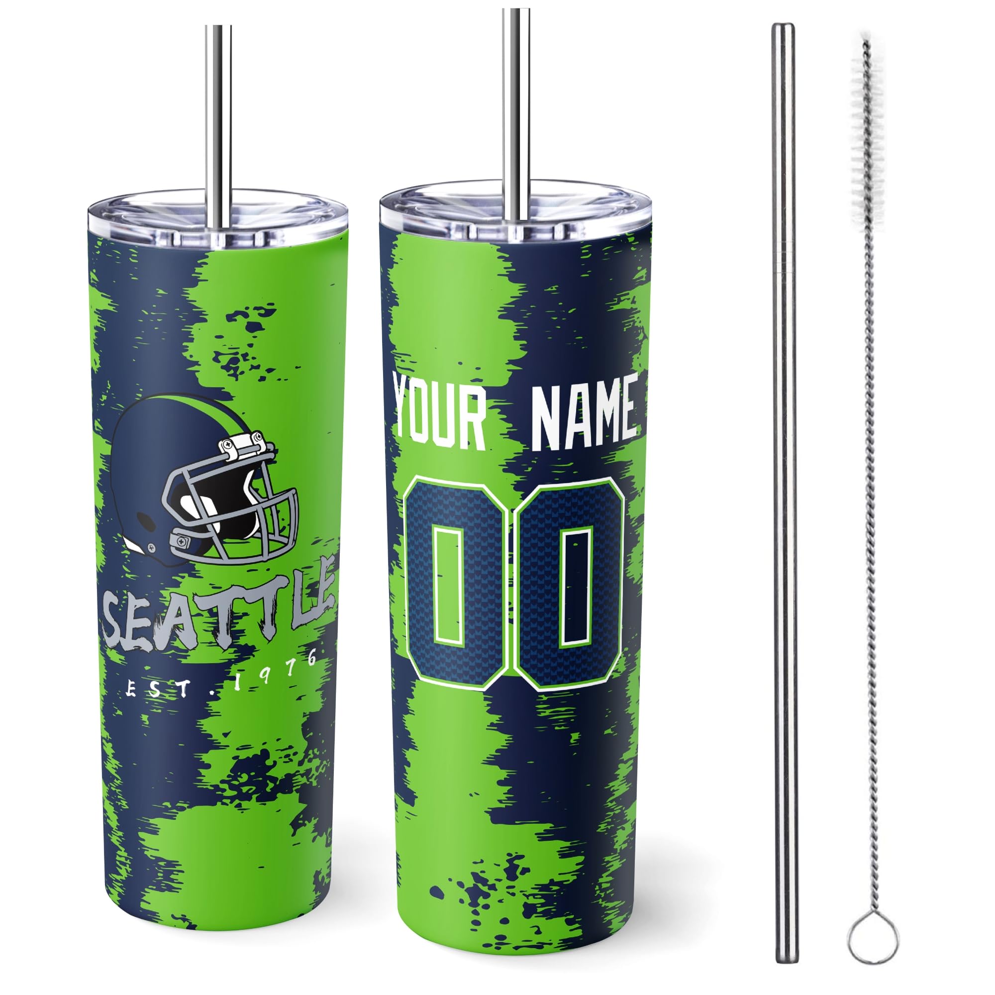 ANTKING Seattle Tumbler 20oz Travel Mug Custom Name Number Gift