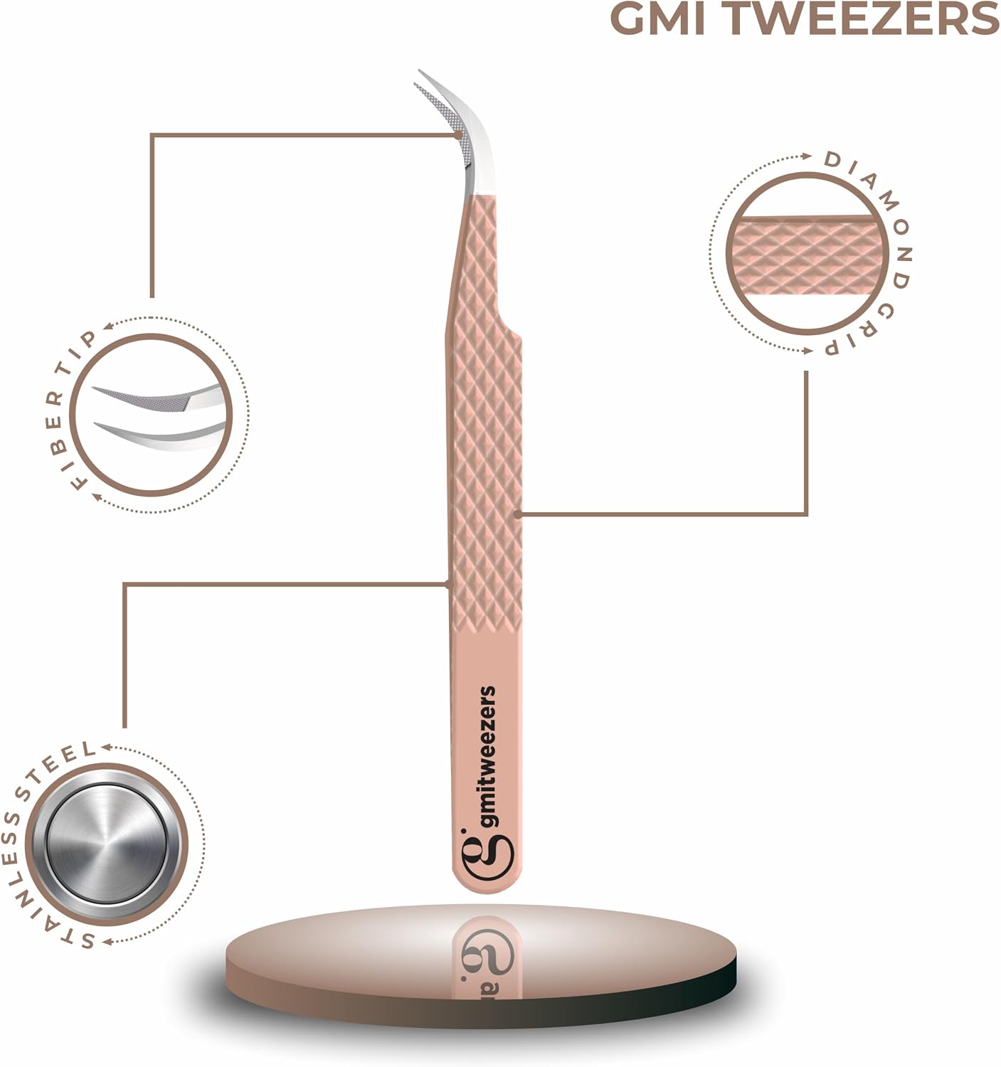 Fiber Tip Lash Tweezers For Eyelash Extension Tweezers Professional
