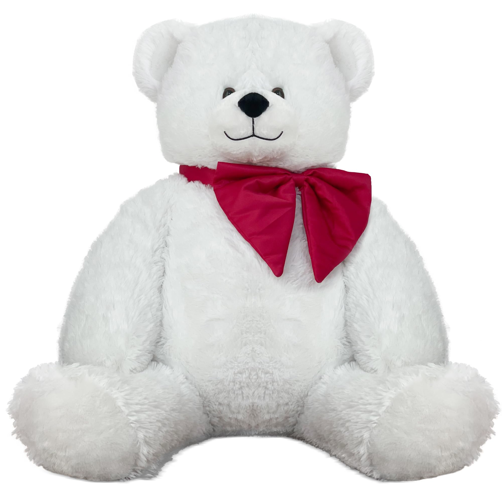 Teddy Bear Big Stuffed Animals – 31.5 Inch Giant Teddy Bear Plush Toy for Kids, Girlfriend Gifts, Huge Bear for Girls – Cute White Color with Red Bow