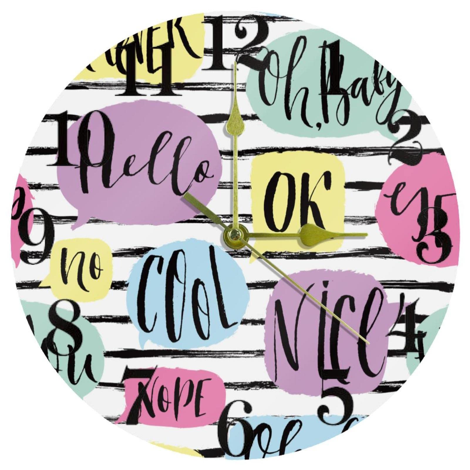 Horloge murale sans tic-tac silencieuse 25 cm salon bureau