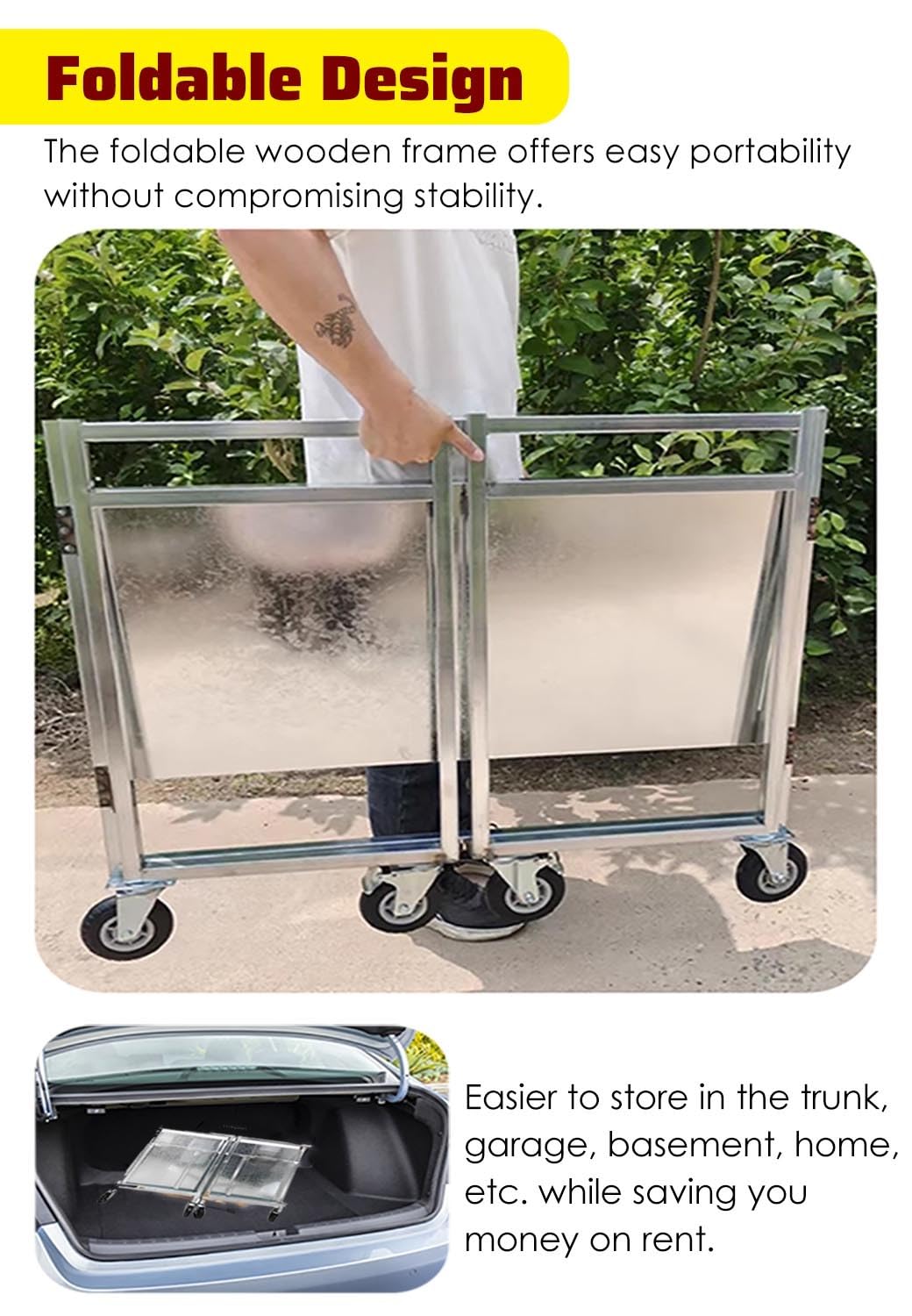 Tavoli Pieghevoli per Mercatini Carretto Ambulante per la Vendita di Cibo da Strada, Hot Dog, Carretto Mobile A Due Piani per Fiere, Feste, Matrimoni, Compleanni(Blue,Width 100cm(40"))