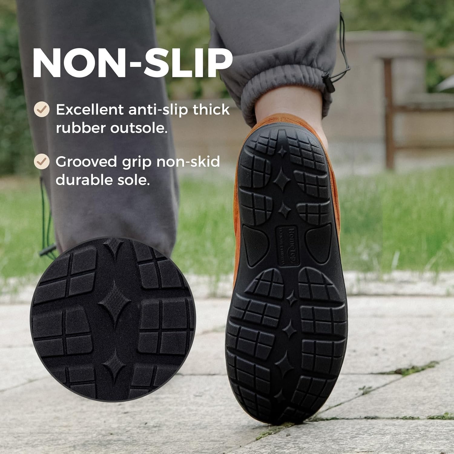 HomeTop Men's Moccasin Slippers Soft Warm Non-slip Memory Foam Indoor House Shoes with Fluffy Lining