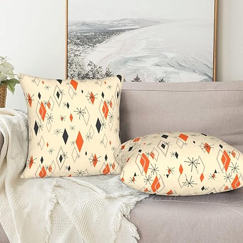 Miniatura 5 de Juego de 2 fundas de cojín retro de decoración moderna de mediados de siglo, 18 x 18 pulgadas, para sofá, sala de estar, dormitorio