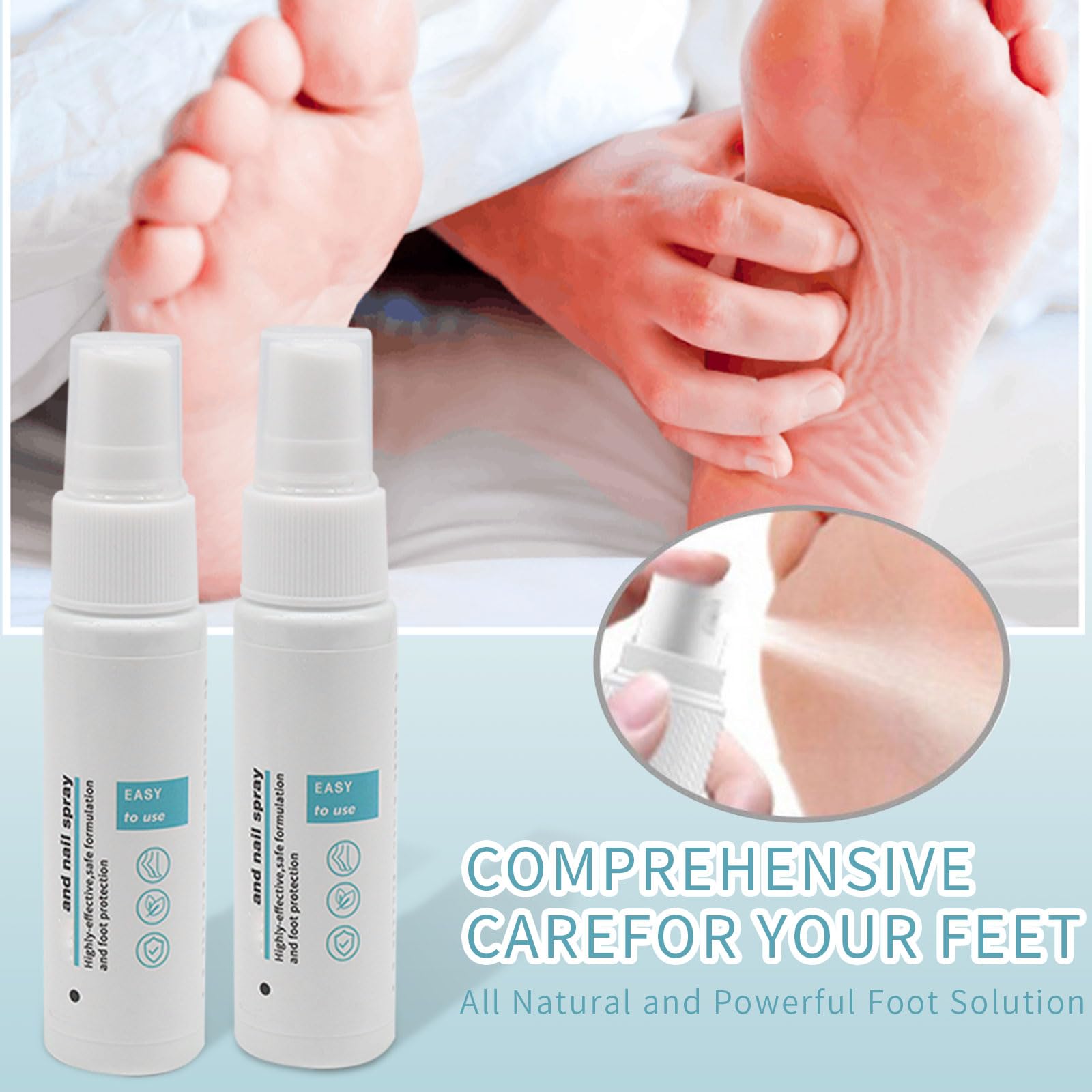 2 x 30ml Spray Contra Hongos En Los Pies, Spray Fungicida Contra Hongos En Los Pies, Tratamiento De Hongos En Los Pies Spray Protector Para El Cuidado De Las Uñas y Los pies, Alivia El Picor