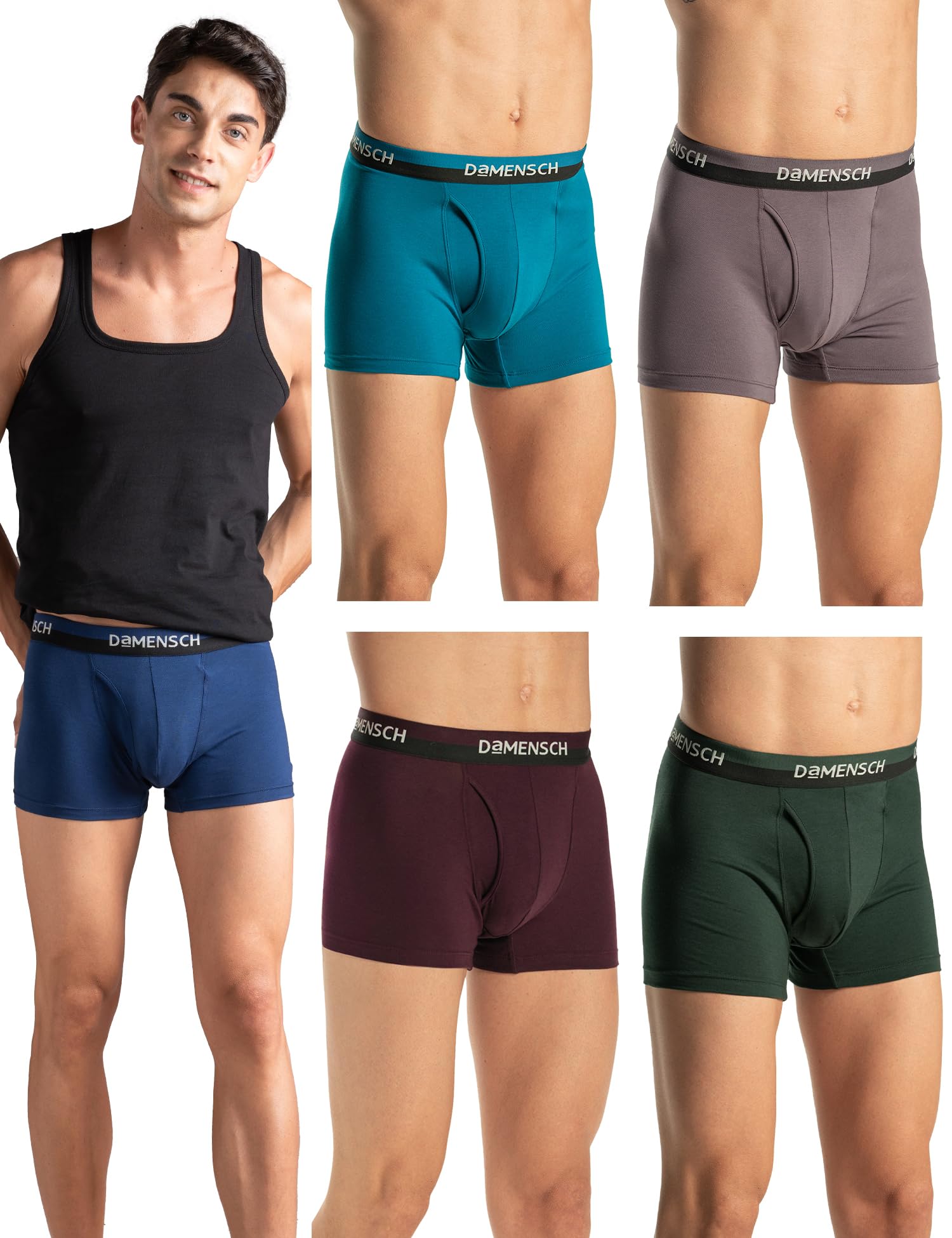 DAMENSCH Mens Premium Cotton Solid Trunks ReFRSH Peppermint Powered-Poise Blue, Pine Green, Loyal Maroon, Modern Grey, Vibrant Teal-S (B0D4DG2JYW) Amazon Price History, Amazon Price Tracker