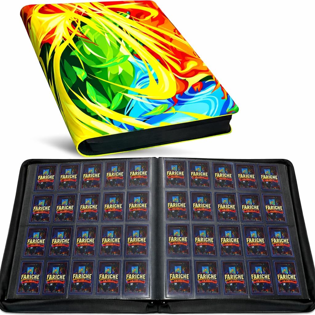 Card Binder for TCG Cards, 20-Pocket Card Collector Ablum Holder Book Fits 2000 Cards with 50 Removable Sleeve, Waterproof Trading Card Binder Display Storage Carrying Cases
