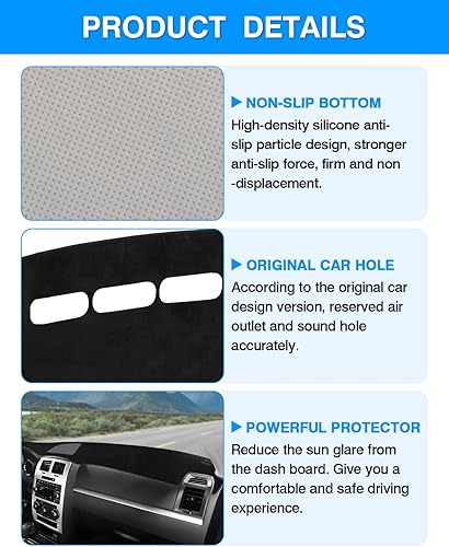 Miniatura 6 de Autorder Ajuste personalizado para tablero de salpicadero, Dodge Charger 2008, 2009, 2010, accesorios para cubierta de salpicadero, alfombrilla de