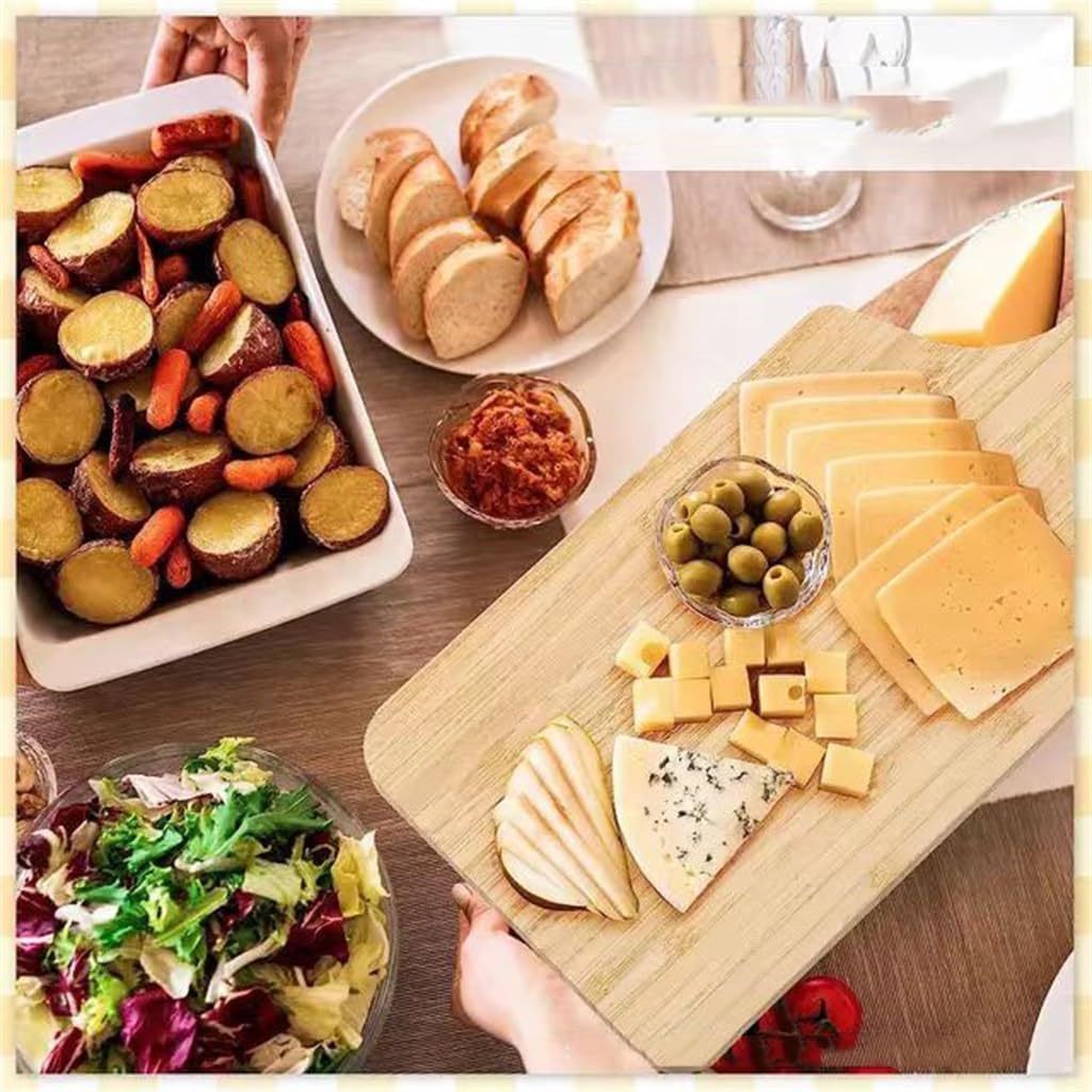 Bamboos Chopping Board Restaurant With Handle Pizza Steak Home Fruit