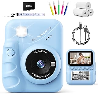 TIATUA Kids Camera Instant Print for Girls Ages 3-14, 3-inch HD Screen Camera for Kids with Printing Paper, 1080P Digital ...