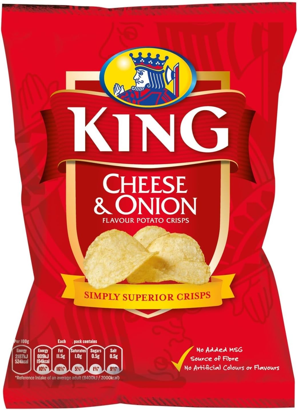 Cheese & Onion Crisps ( 10 x 25grm )