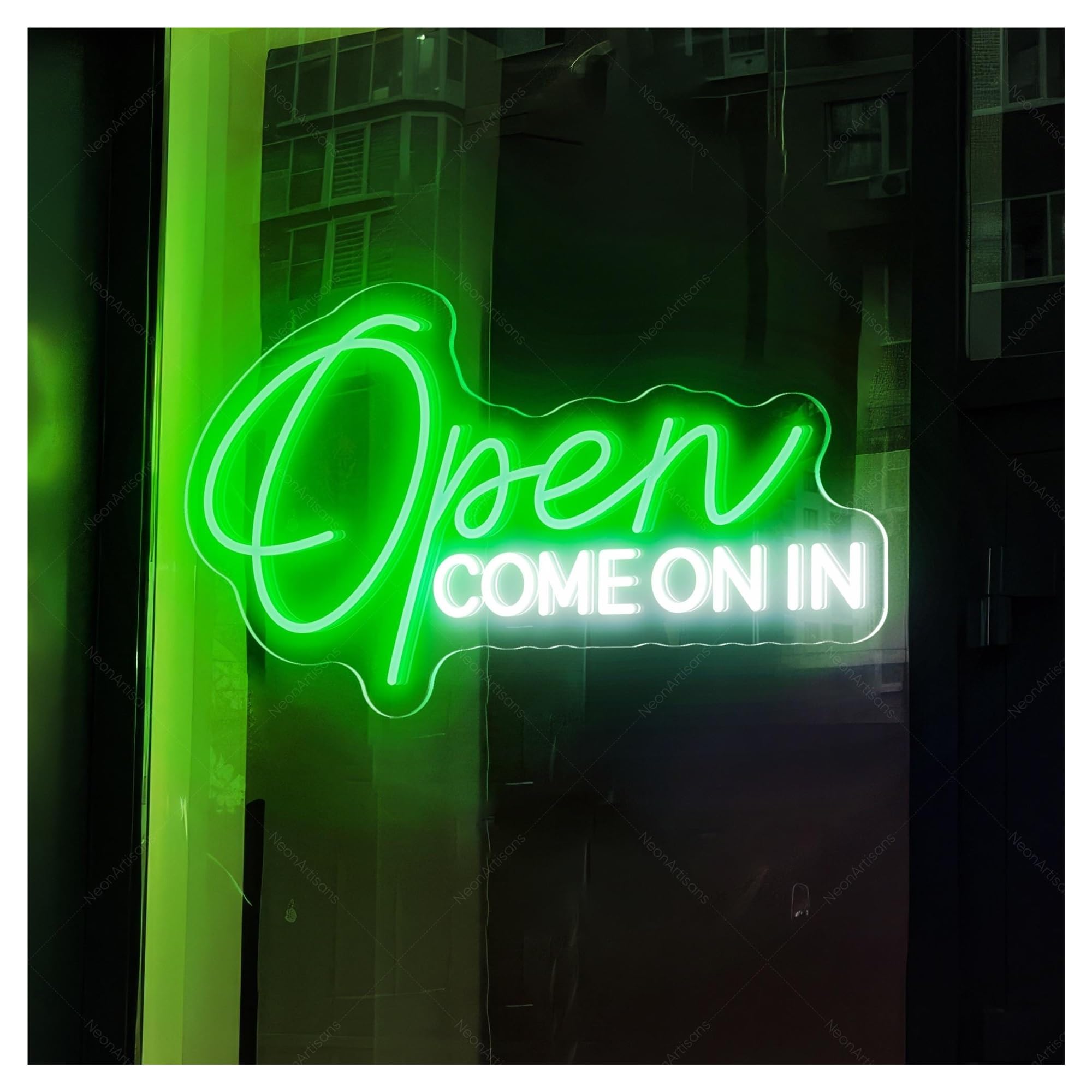 RONGCH Hanging Art Neon Signs Open Neon Sign, Suitable for Shop Window Decor with Brightness Adjustable 45cm(C)