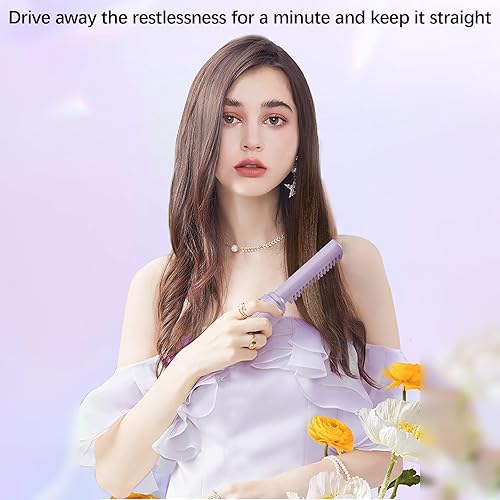 Miniatura 8 de Inicio Portable Hair Straightening Comb Inalámbrico Plancha de pelo Rizador de Carga Pequeña Viaje Portátil, Compras en Línea, Alisar Cepillo,