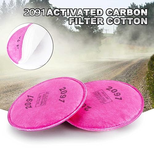 Miniatura 3 de 10 piezas (paquete de 5) 2091 P-100 filtro de partículas instalado en retenedor de filtro de repuesto para 6000 6200 6800 7000 FF-4 para trabajar la