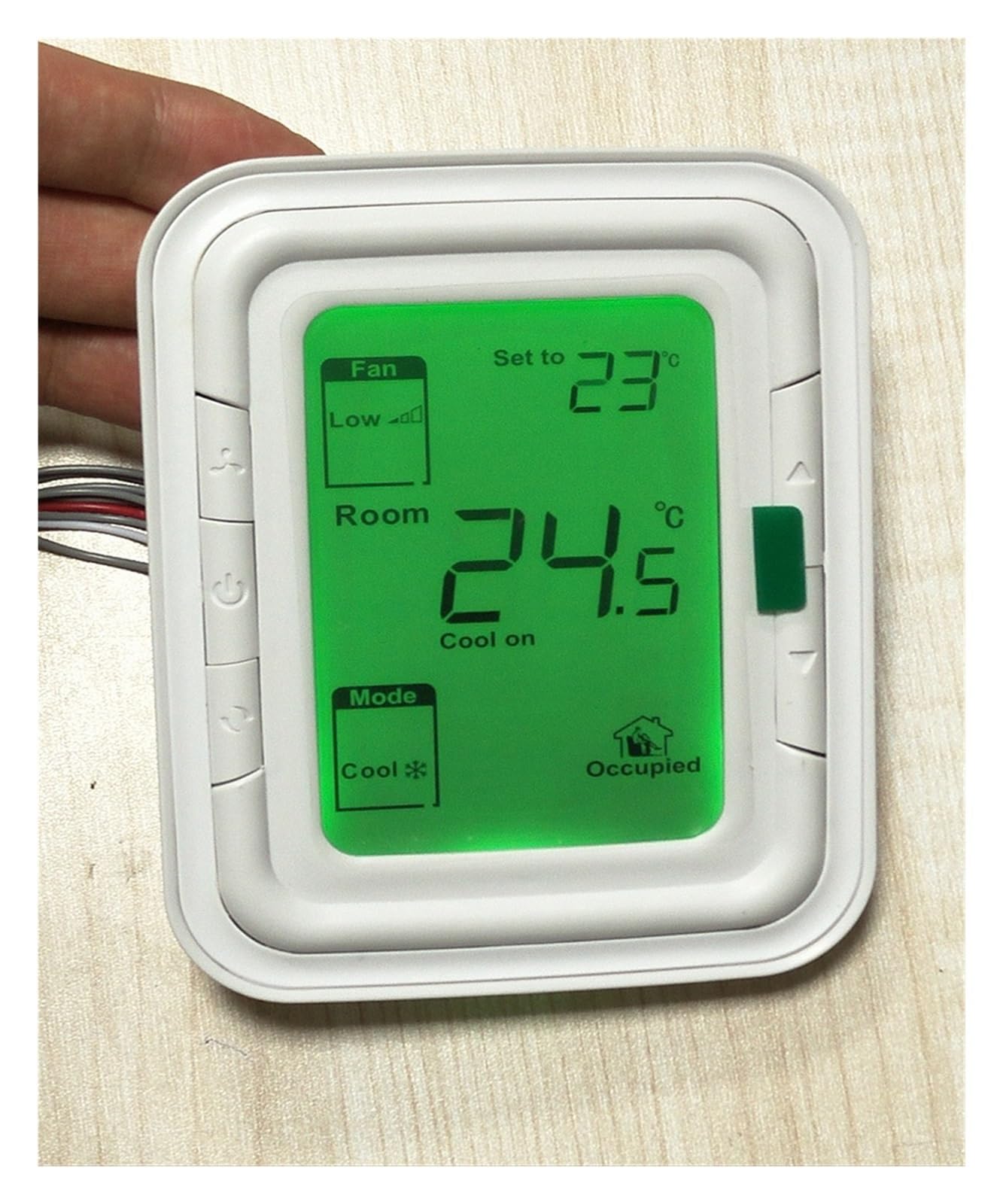 Inteligentny termostat, Cyfrowy termostat klimatyzatora, termostat pokojowy elektroniczny przełącznik modułu kontroli temperatury, T6861V2WG T6861V1WG,dla domu(Green)