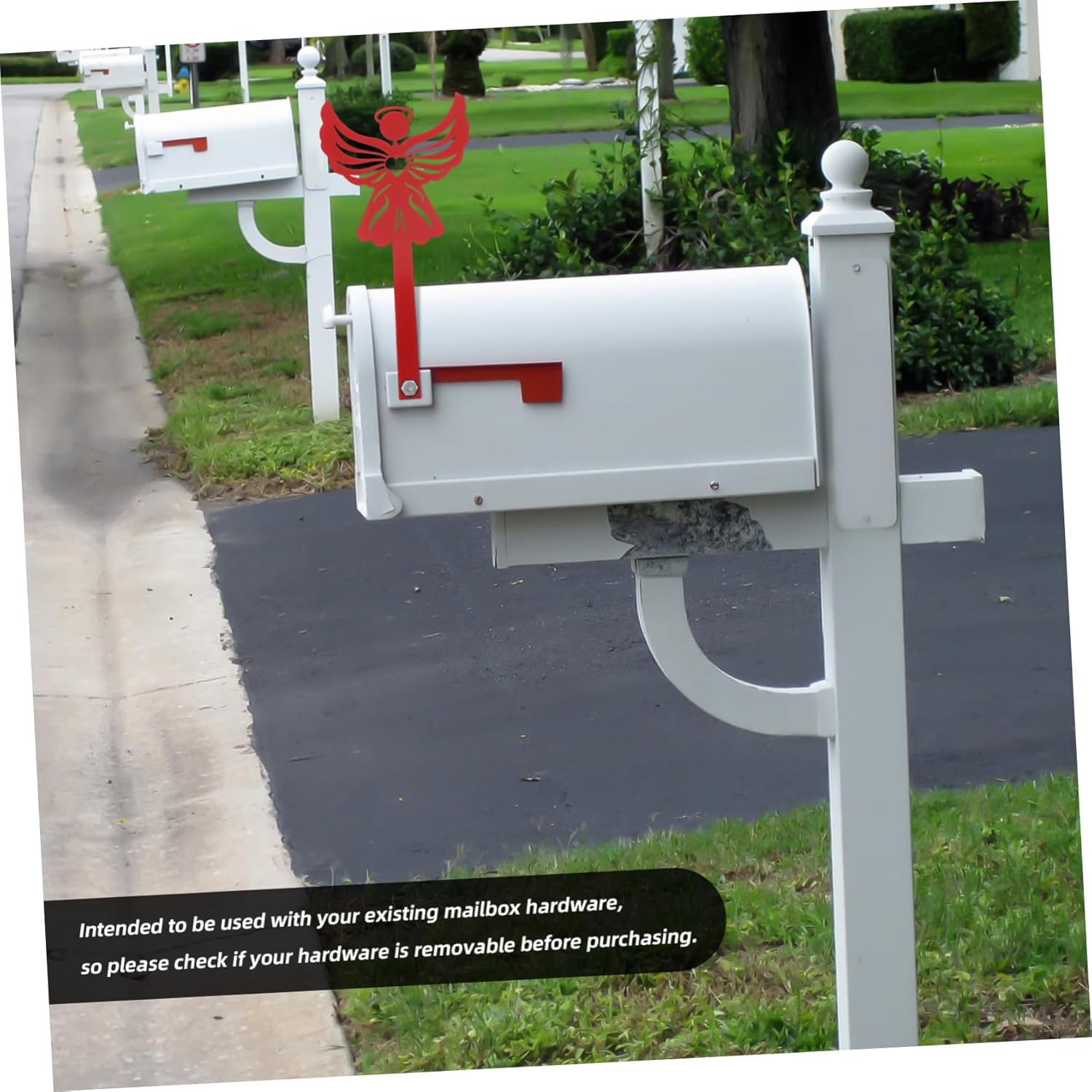 Yardwe Angel Mailbox Flag Replacement Mailbox Decoration for Outdoor Use All-Weather Angel Ornament for Yards Gardens and Parks