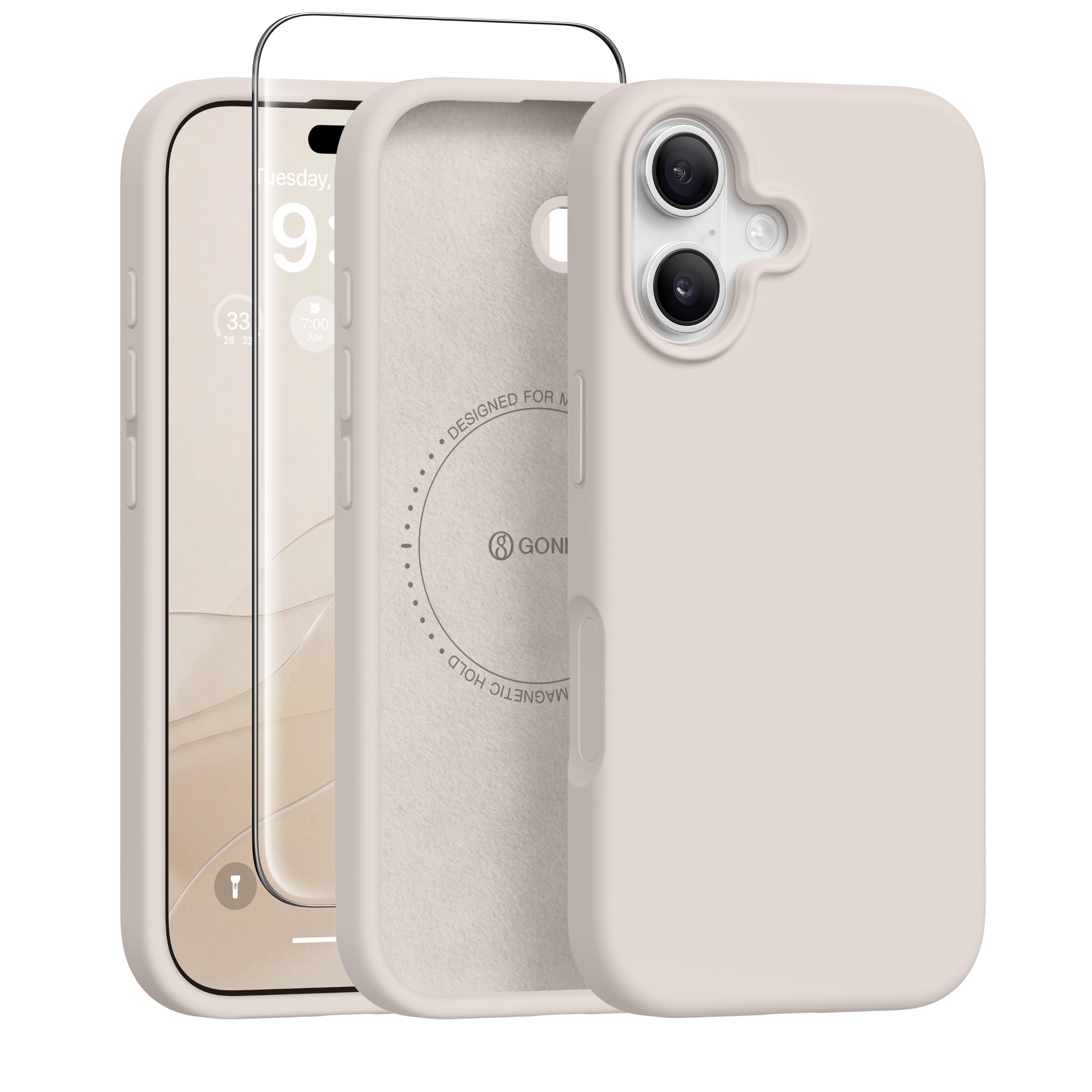 GONEZ Magnetic for iPhone 17 Case, Silicone Cover Stone