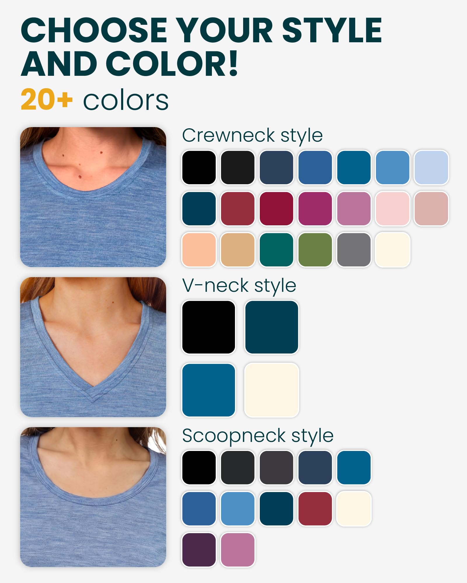Merino.tech Camiseta Termica Ropa Interior - 100% Lana Merino | Para senderismo y outdoor, ropa interior naturalmente suave, secado rápido
