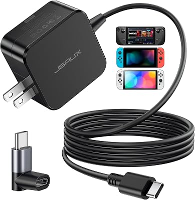 JSAUX 45W USB C Charger for Steam Deck/OLED, 5FT Cable Type - best handheld gaming device